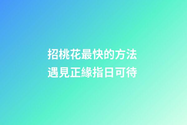 招桃花最快的方法 遇見正緣指日可待